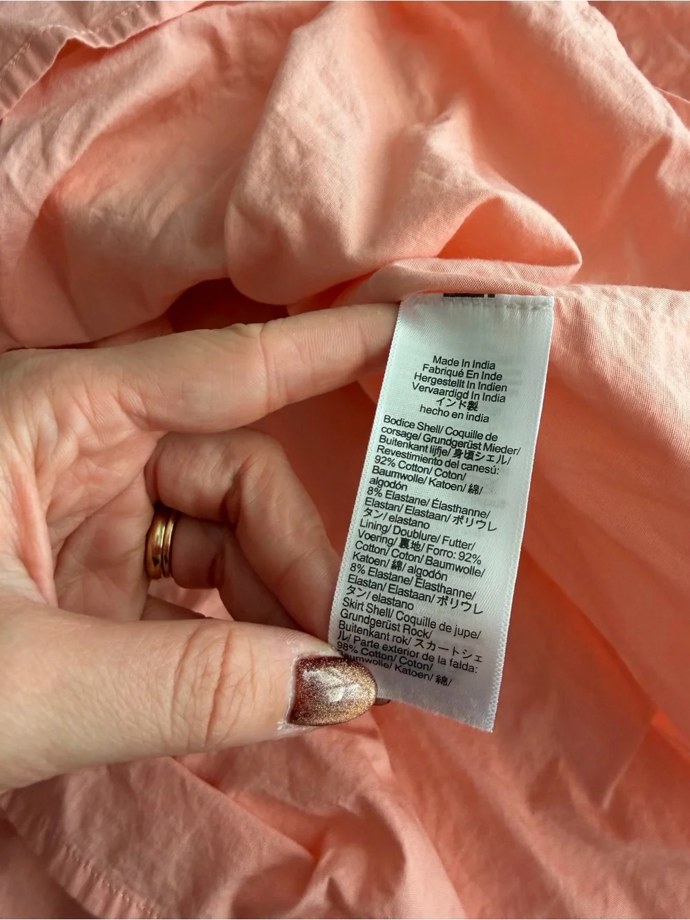 J Crew Peach Colored Dropped Waist Sleeveless Midi Dress